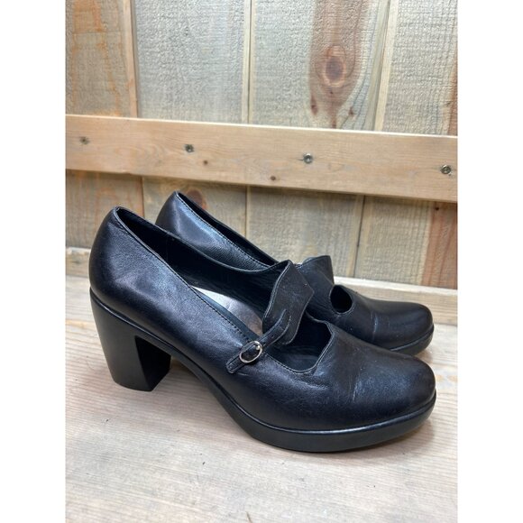 US9-9.5 Dansko EU39.5 Mary Jane Heel Leather Shoes Clog Chunky Heel - Picture 1 of 8